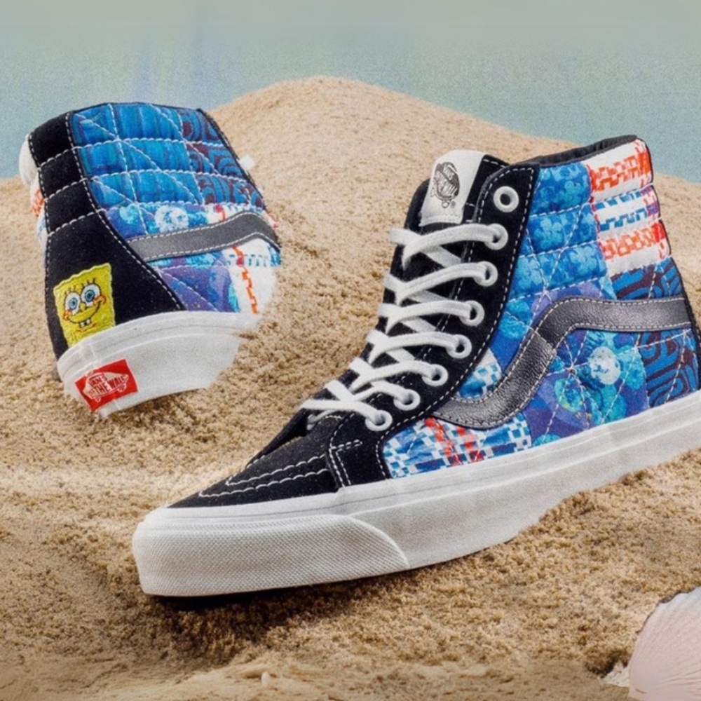 NEW Vans SpongeBob Sandy Liang Sk8-Hi 38 DX Shoes Patchwork 5.5 Men / 7 Women